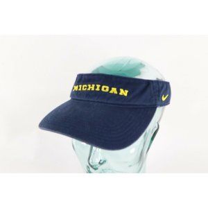 Vintage Nike Travis Scott Mini Swoosh University of Michigan Visor Hat Blue